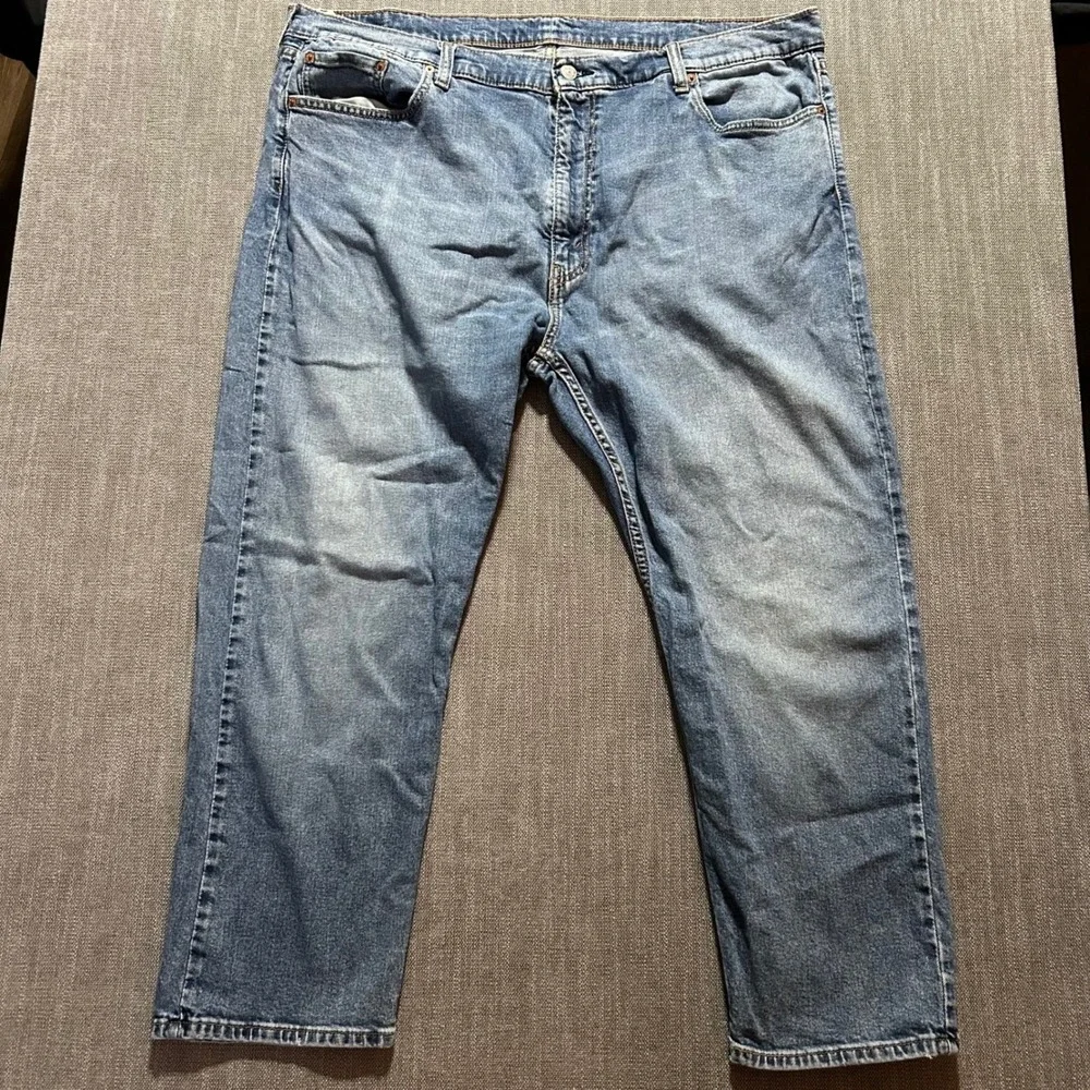 Levi's 502 Taper Jeans Mens 44x28 Blue Medium Wash Stretch Denim Tapered Leg
